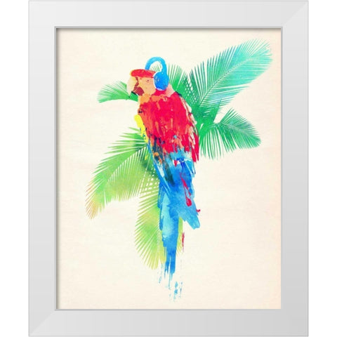 Tropical Party White Modern Wood Framed Art Print by Farkas, Robert
