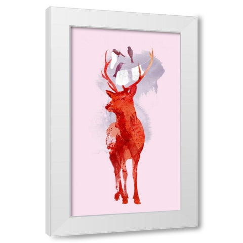 Useless Deer White Modern Wood Framed Art Print by Farkas, Robert