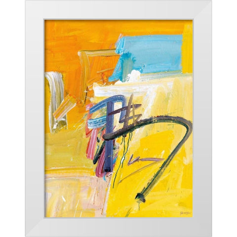 Rhyme White Modern Wood Framed Art Print by Fai, Fong