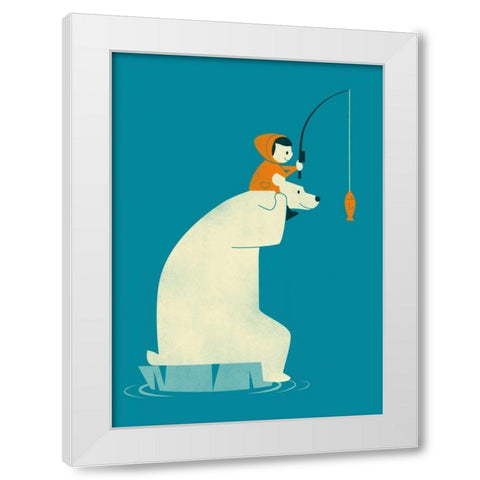 Dinner For Two White Modern Wood Framed Art Print by Fleck, Jay