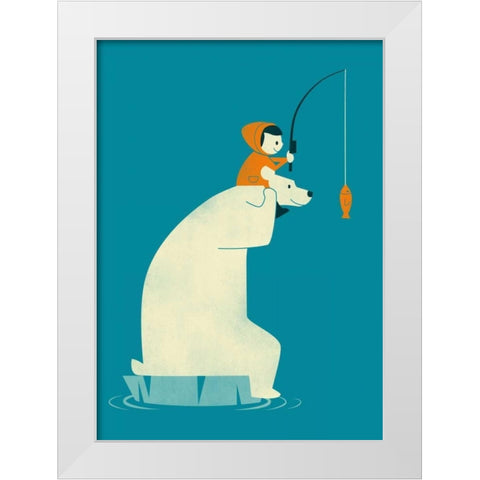 Dinner For Two White Modern Wood Framed Art Print by Fleck, Jay