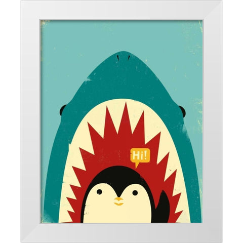 Hi! White Modern Wood Framed Art Print by Fleck, Jay