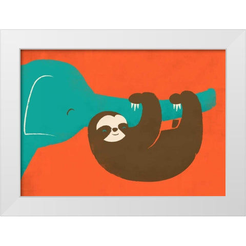Lets Hang White Modern Wood Framed Art Print by Fleck, Jay