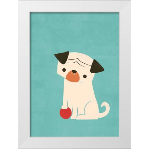 My Red Ball White Modern Wood Framed Art Print by Fleck, Jay