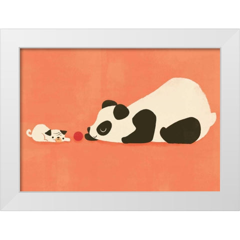 The Pug and The Panda White Modern Wood Framed Art Print by Fleck, Jay
