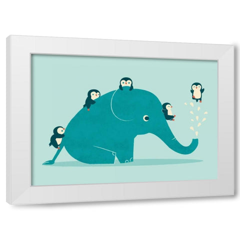 Waterslide White Modern Wood Framed Art Print by Fleck, Jay