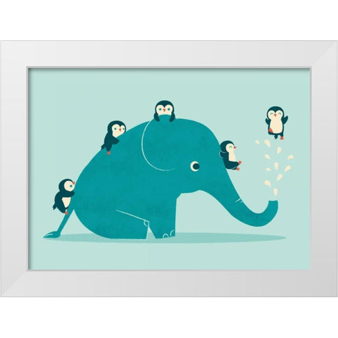 Waterslide White Modern Wood Framed Art Print by Fleck, Jay