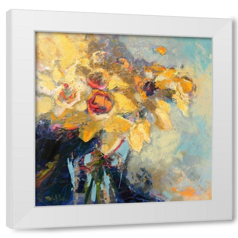 Daffy Do White Modern Wood Framed Art Print by Forst, Beth A.