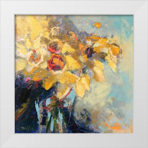 Daffy Do White Modern Wood Framed Art Print by Forst, Beth A.