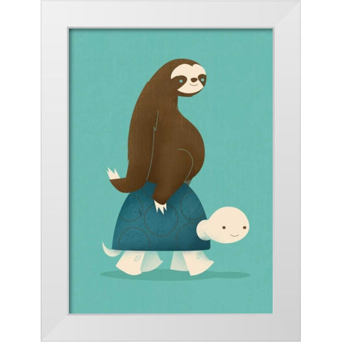 Slow Ride White Modern Wood Framed Art Print by Fleck, Jay