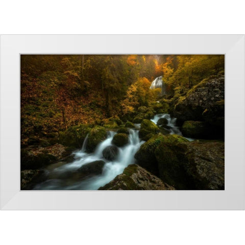 Resplendent Stream White Modern Wood Framed Art Print by Fossati, Enrico