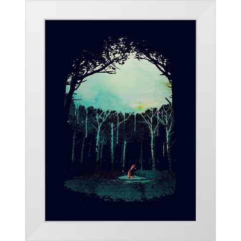 Deep In The Forest White Modern Wood Framed Art Print by Farkas, Robert
