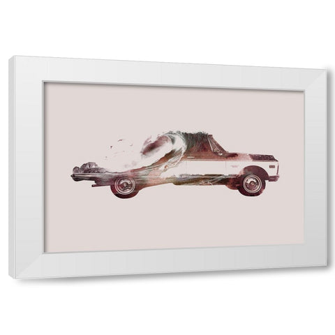 Drive Me Back Home No. 3 White Modern Wood Framed Art Print by Farkas, Robert