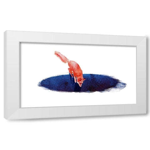 Jump Into Nowhere White Modern Wood Framed Art Print by Farkas, Robert