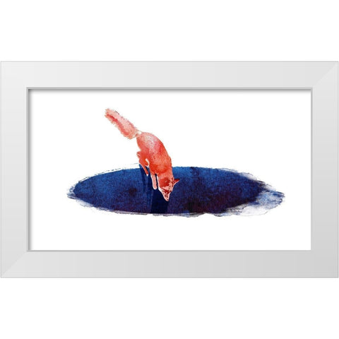 Jump Into Nowhere White Modern Wood Framed Art Print by Farkas, Robert
