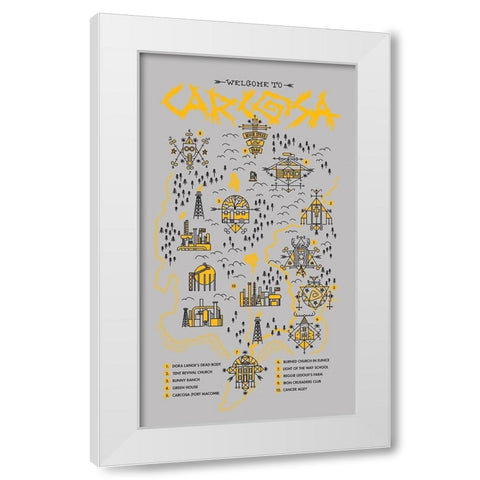 True Detective Map White Modern Wood Framed Art Print by Farkas, Robert