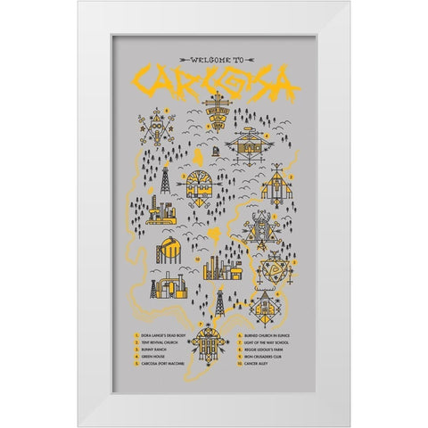 True Detective Map White Modern Wood Framed Art Print by Farkas, Robert