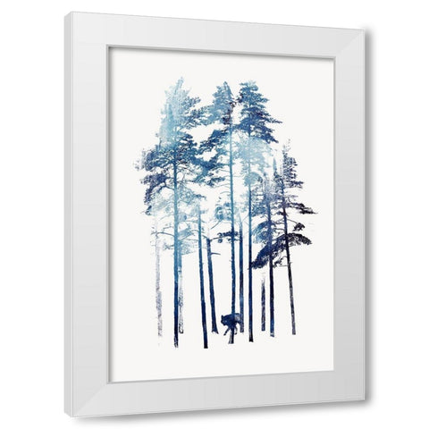 Winter Wolf White Modern Wood Framed Art Print by Farkas, Robert