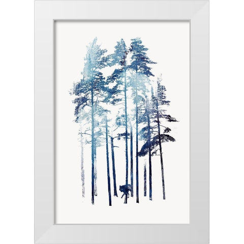 Winter Wolf White Modern Wood Framed Art Print by Farkas, Robert