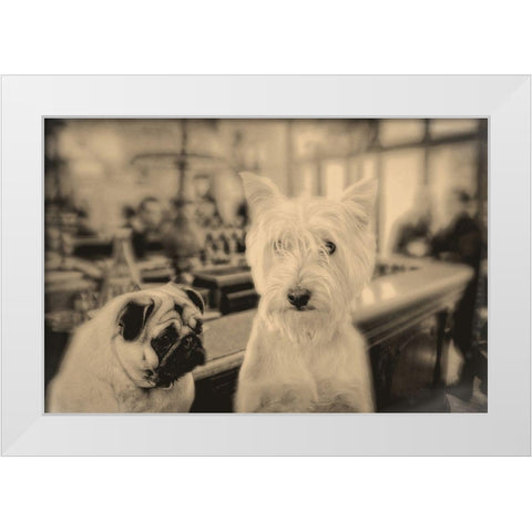 Singles Night White Modern Wood Framed Art Print by Fielding, Edward M.