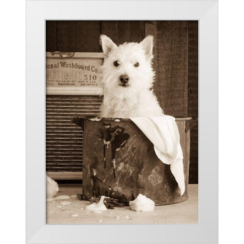 Vintage Wash Day White Modern Wood Framed Art Print by Fielding, Edward M.