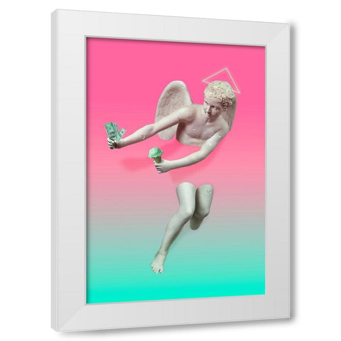 Money and Pistachio White Modern Wood Framed Art Print by Farkas, Robert