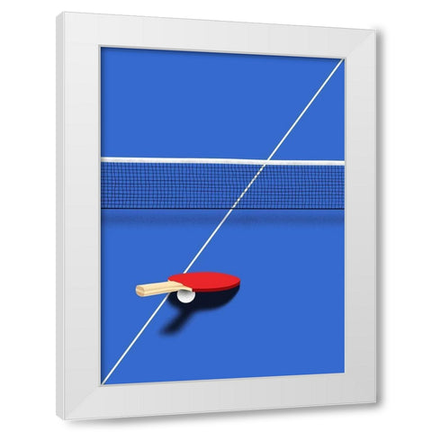 Pingpong White Modern Wood Framed Art Print by Farkas, Robert