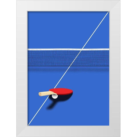 Pingpong White Modern Wood Framed Art Print by Farkas, Robert