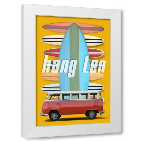 Hang Ten White Modern Wood Framed Art Print by Fielding, Edward M.