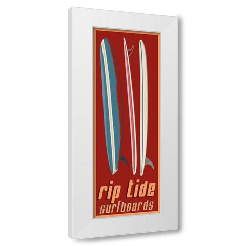 Rip Tide White Modern Wood Framed Art Print by Fielding, Edward M.