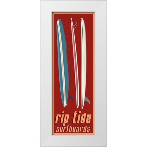 Rip Tide White Modern Wood Framed Art Print by Fielding, Edward M.