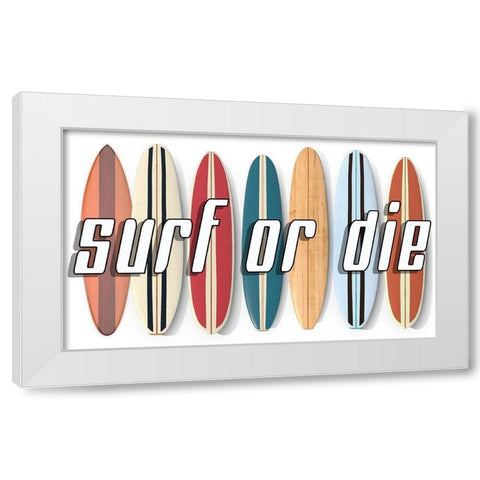 Surf of Die White Modern Wood Framed Art Print by Fielding, Edward M.