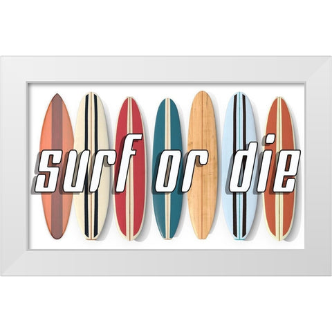 Surf of Die White Modern Wood Framed Art Print by Fielding, Edward M.