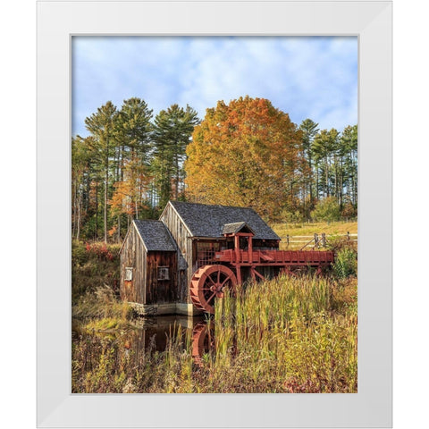 Grist Mill White Modern Wood Framed Art Print by Fielding, Edward M.