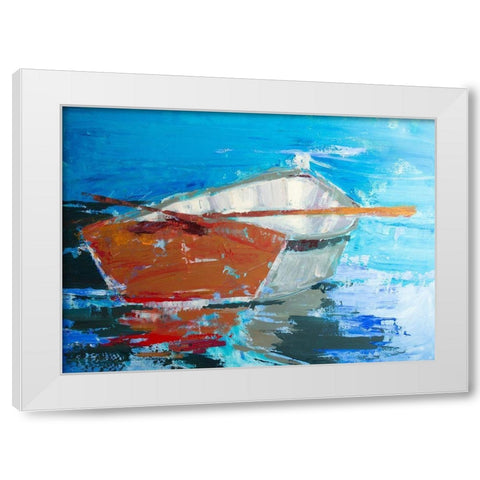 Row, Row White Modern Wood Framed Art Print by Forst, Beth A.