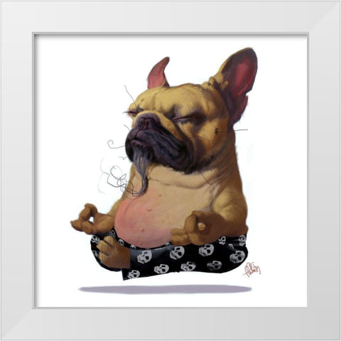 Floater White Modern Wood Framed Art Print by Fluharty, Thomas