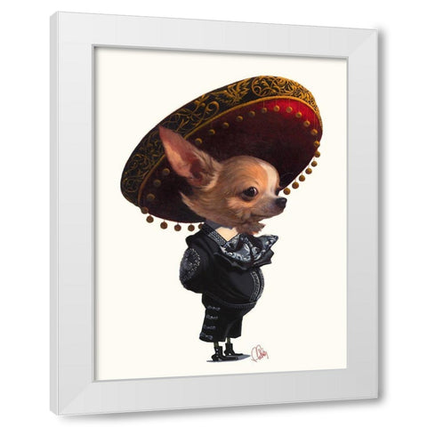 Senorita White Modern Wood Framed Art Print by Fluharty, Thomas