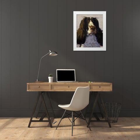 Springer White Modern Wood Framed Art Print by Fluharty, Thomas