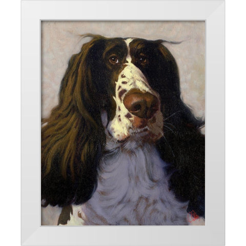 Springer White Modern Wood Framed Art Print by Fluharty, Thomas