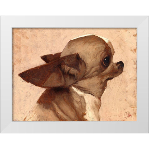 Profile-Chihuahua White Modern Wood Framed Art Print by Fluharty, Thomas