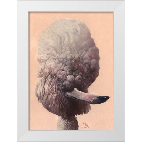 Poodle White Modern Wood Framed Art Print by Fluharty, Thomas