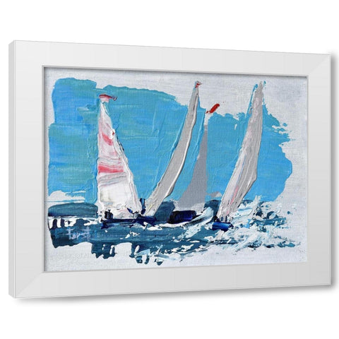 Candy Stripe Regatta White Modern Wood Framed Art Print by Forst, Beth A.