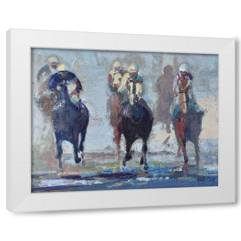 Thunder Run White Modern Wood Framed Art Print by Forst, Beth A.