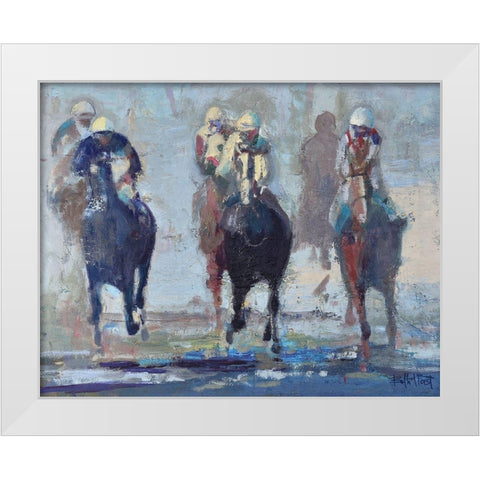 Thunder Run White Modern Wood Framed Art Print by Forst, Beth A.