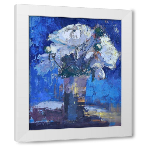 White Peonies White Modern Wood Framed Art Print by Forst, Beth A.
