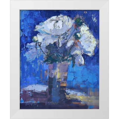 White Peonies White Modern Wood Framed Art Print by Forst, Beth A.