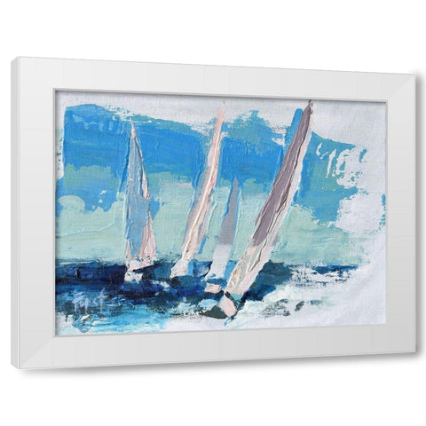 Wind Power White Modern Wood Framed Art Print by Forst, Beth A.
