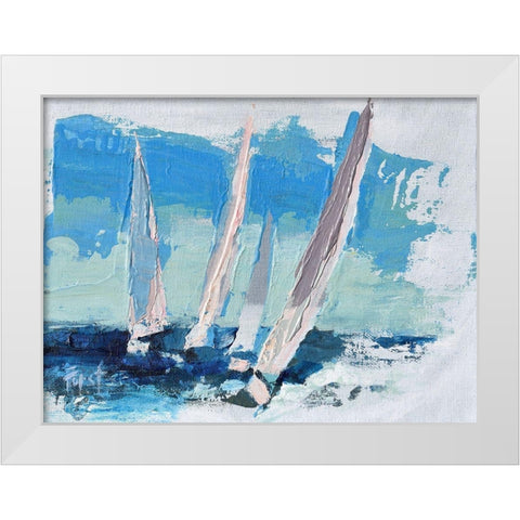 Wind Power White Modern Wood Framed Art Print by Forst, Beth A.