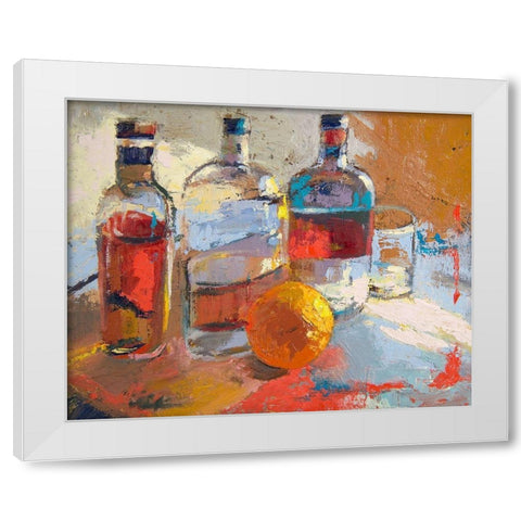 Bourbon L Orange White Modern Wood Framed Art Print by Forst, Beth A.