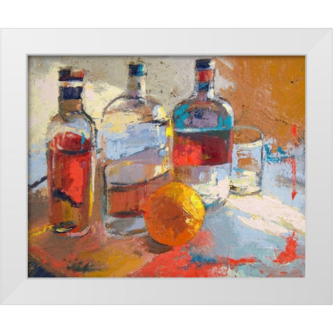 Bourbon L Orange White Modern Wood Framed Art Print by Forst, Beth A.